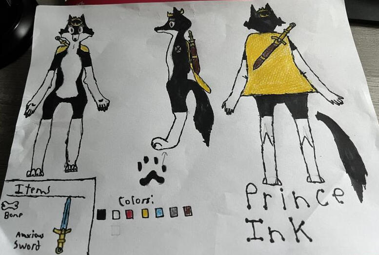 A hand-drawn reference sheet.